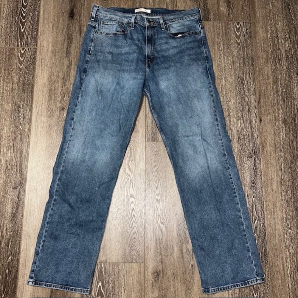 Levi Strauss Signature Jeans Pants Blue Denim Loose Straight Relaxed Tag 36x34